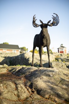 Metal moose statue