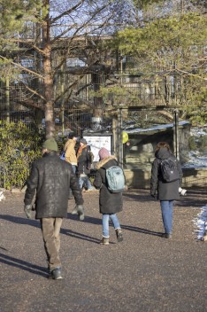 People visiting the zoo during free entry day